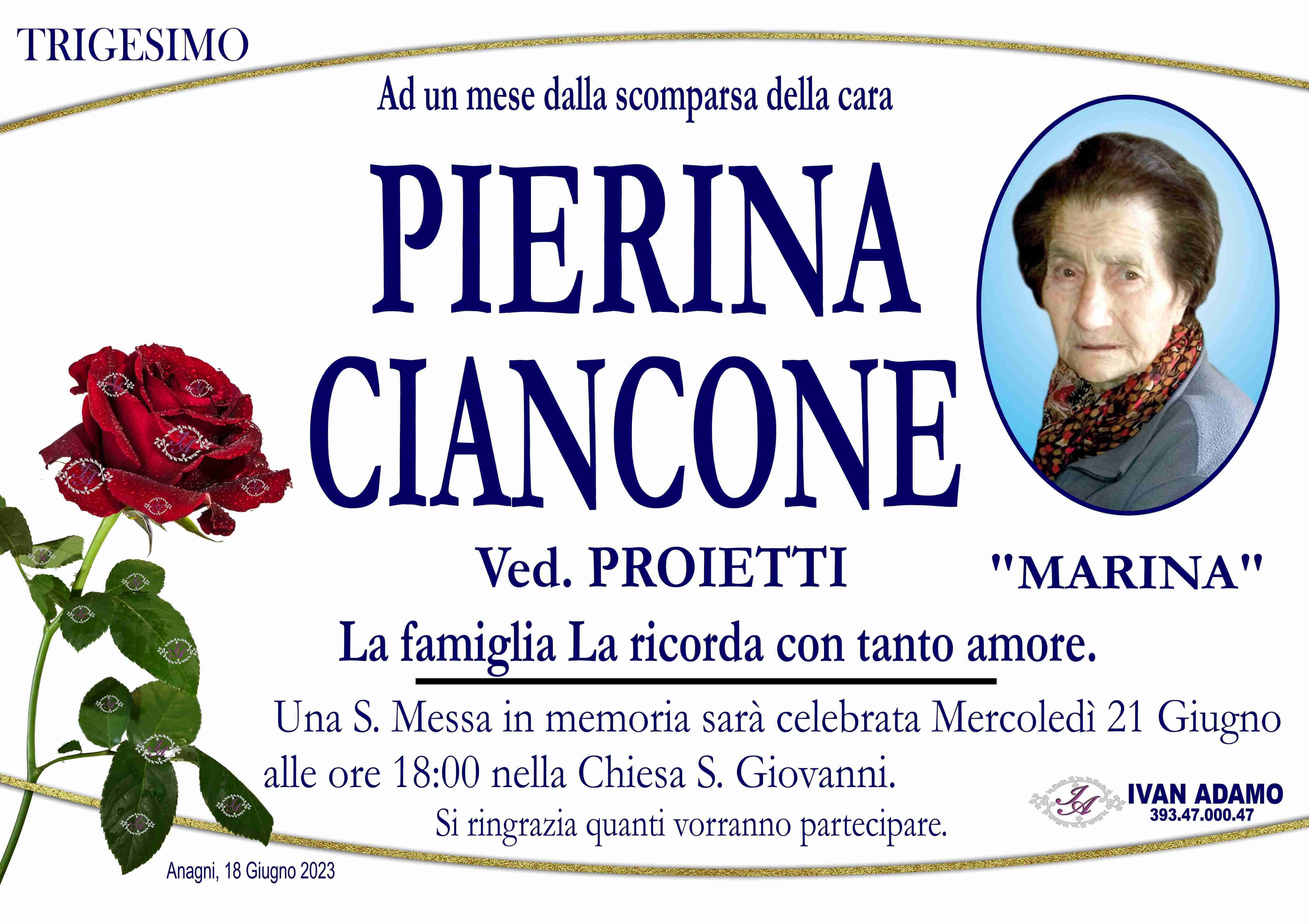 Pierina Ciancone  “Marina”