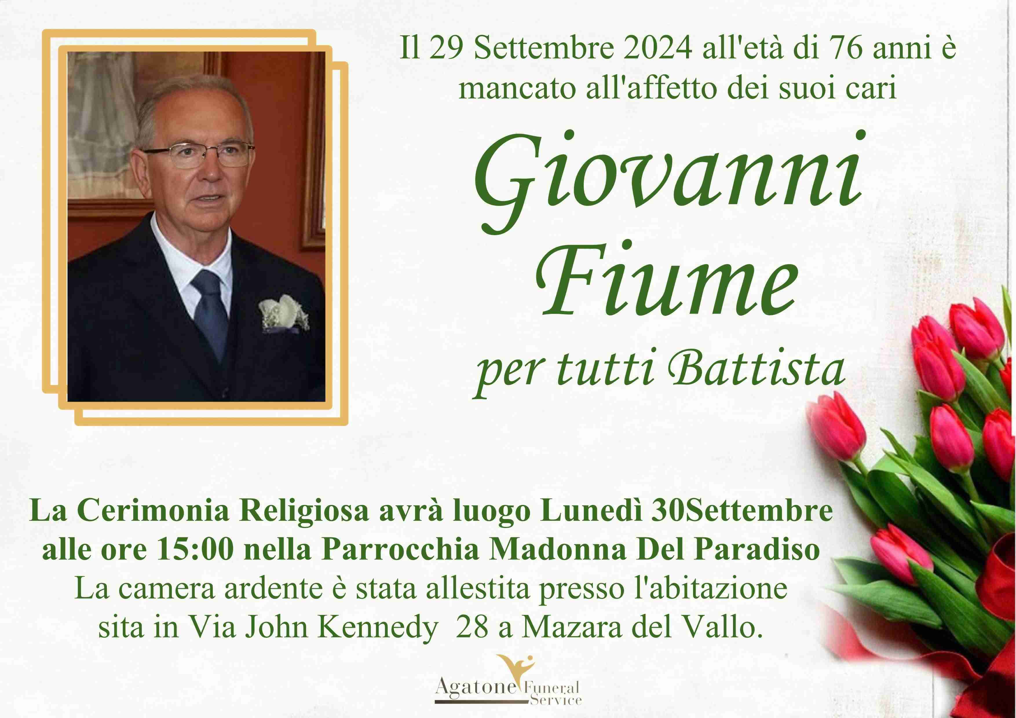 Giovanni Fiume per tutti Battista