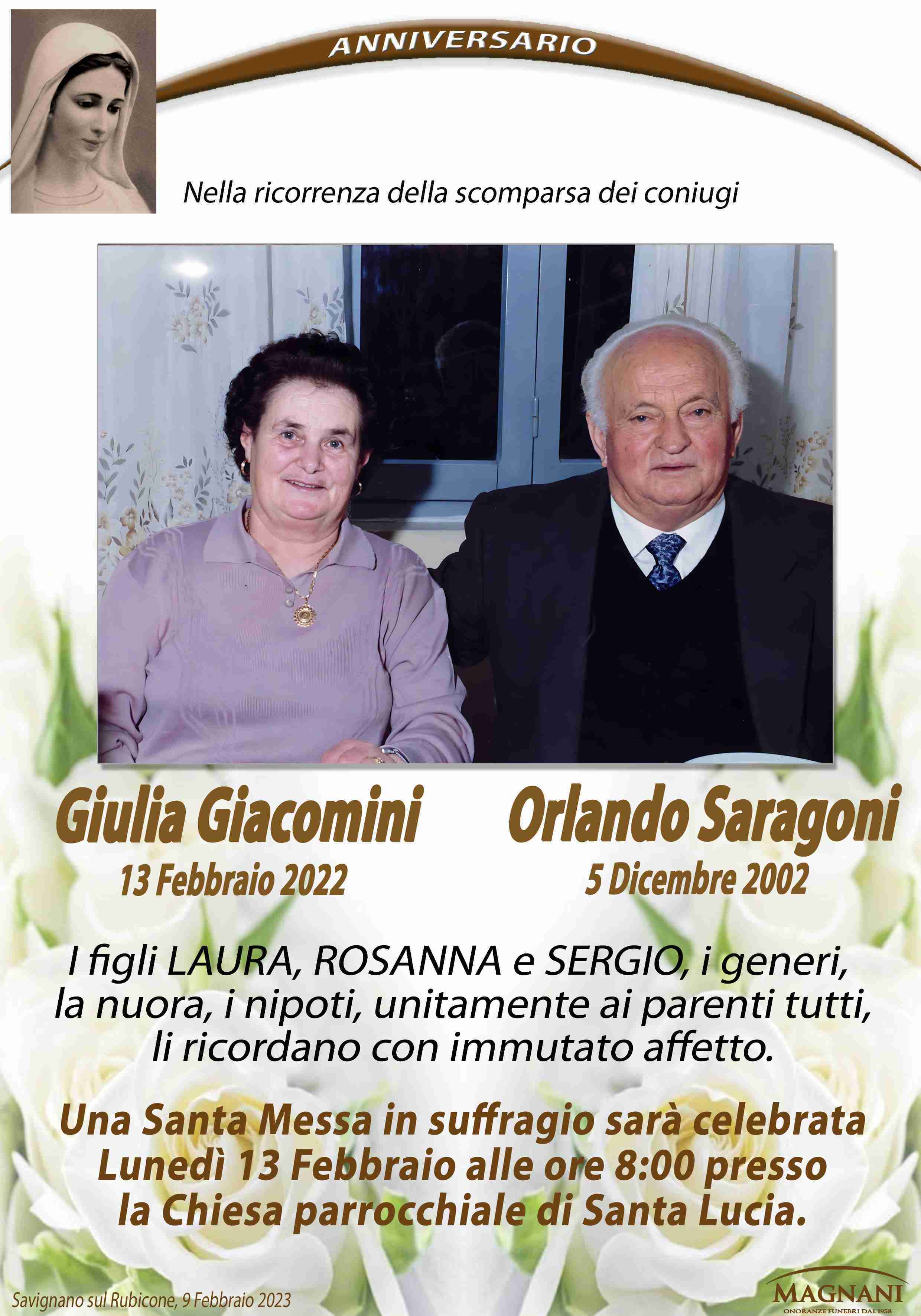 Giulia Giacomini e Orlando Saragoni
