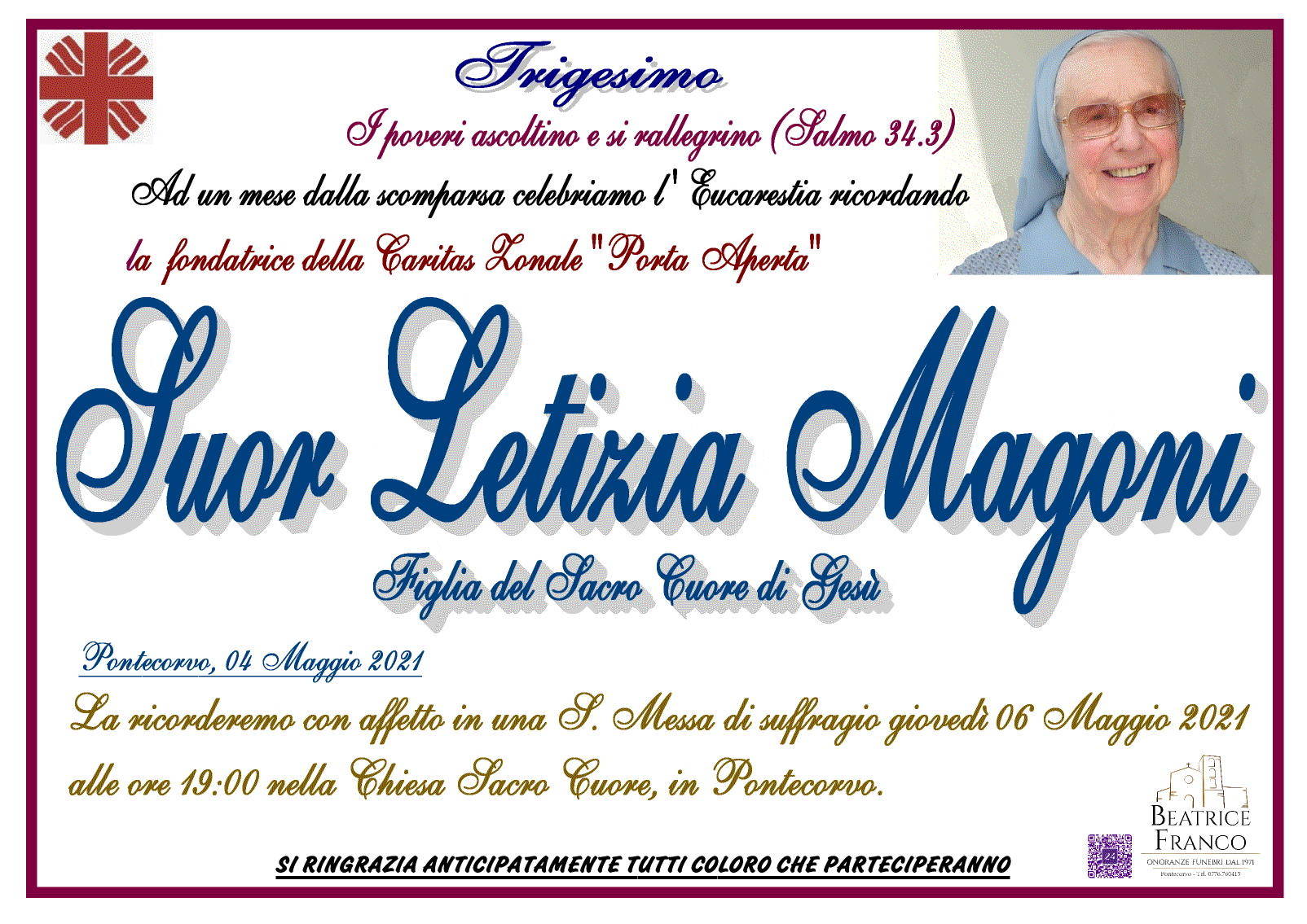 Suor Letizia Magoni