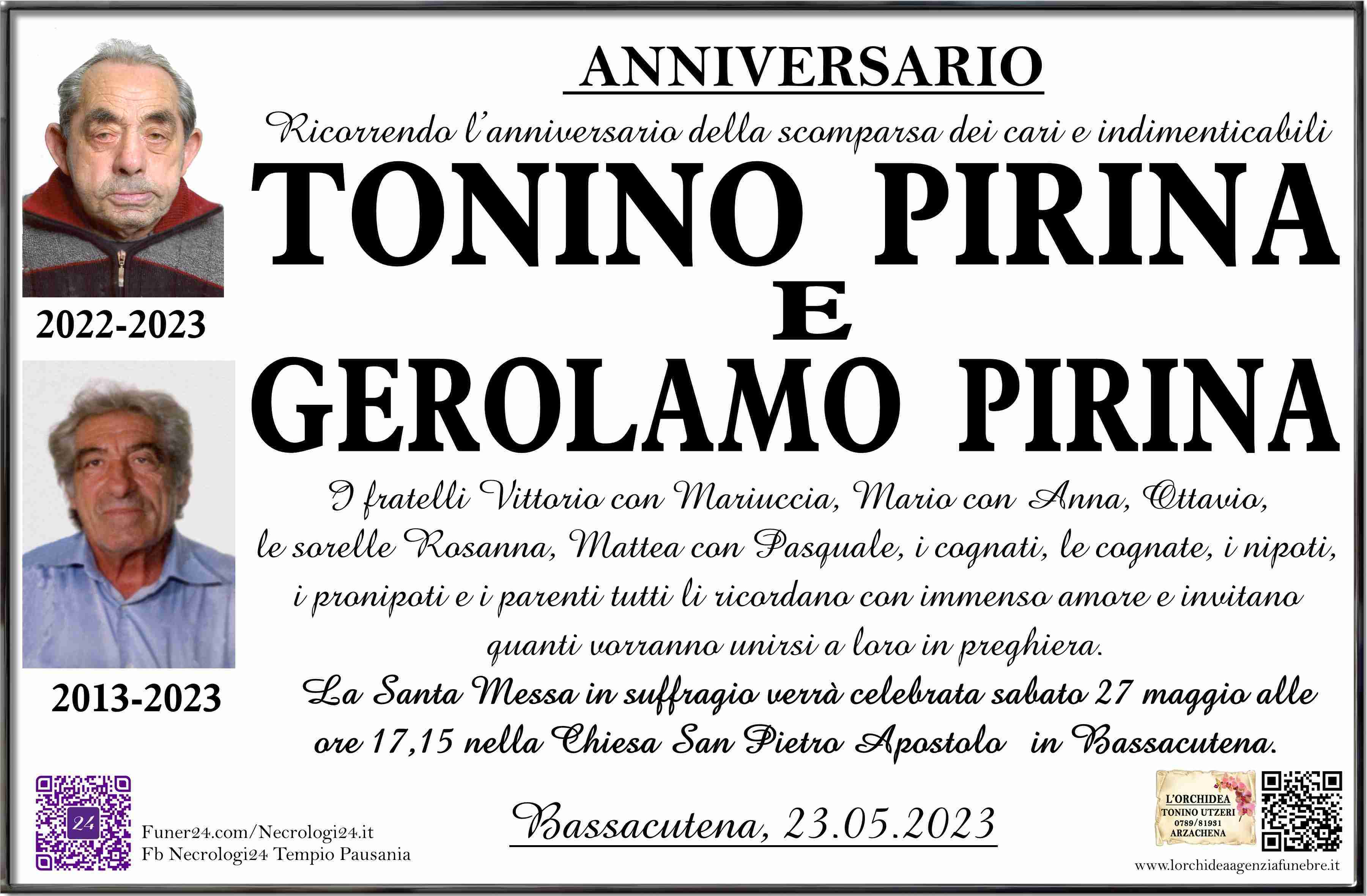 Antonio Pirina e Gerolamo Pirina