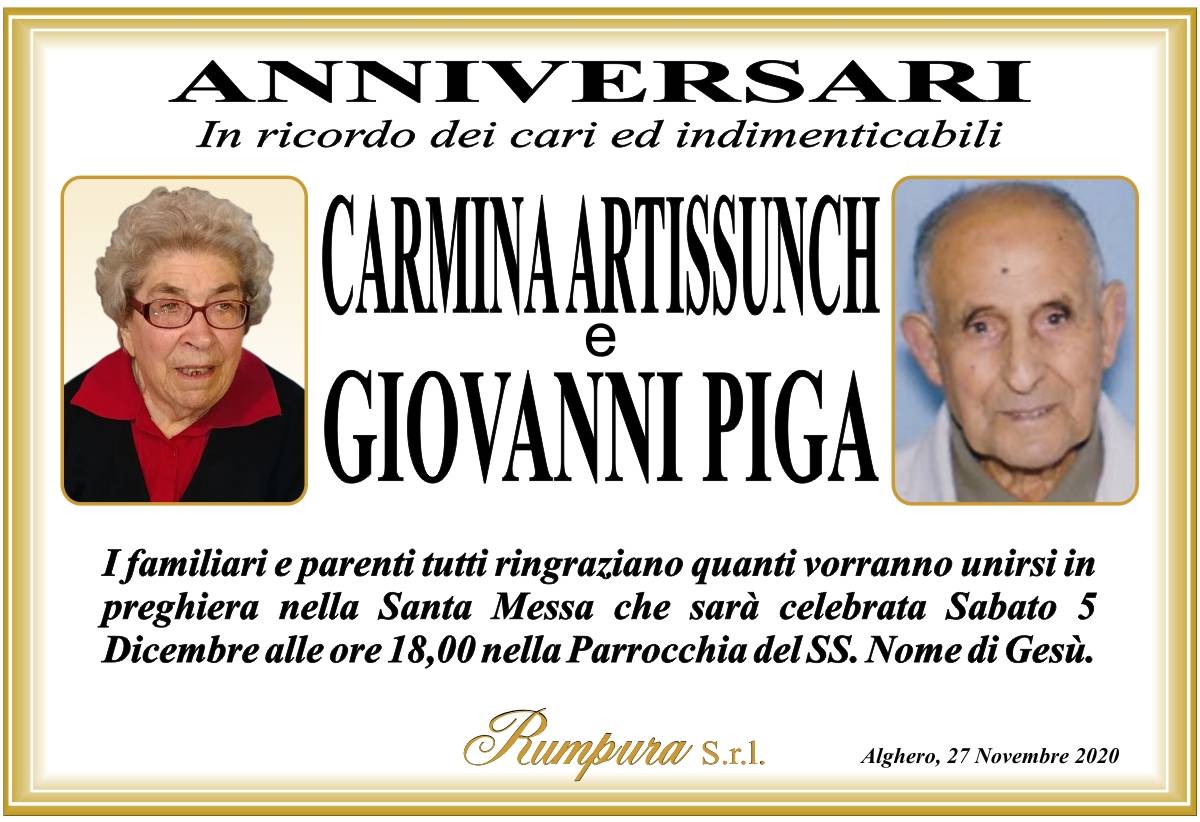 Carmina Artissunch e Giovanni Piga