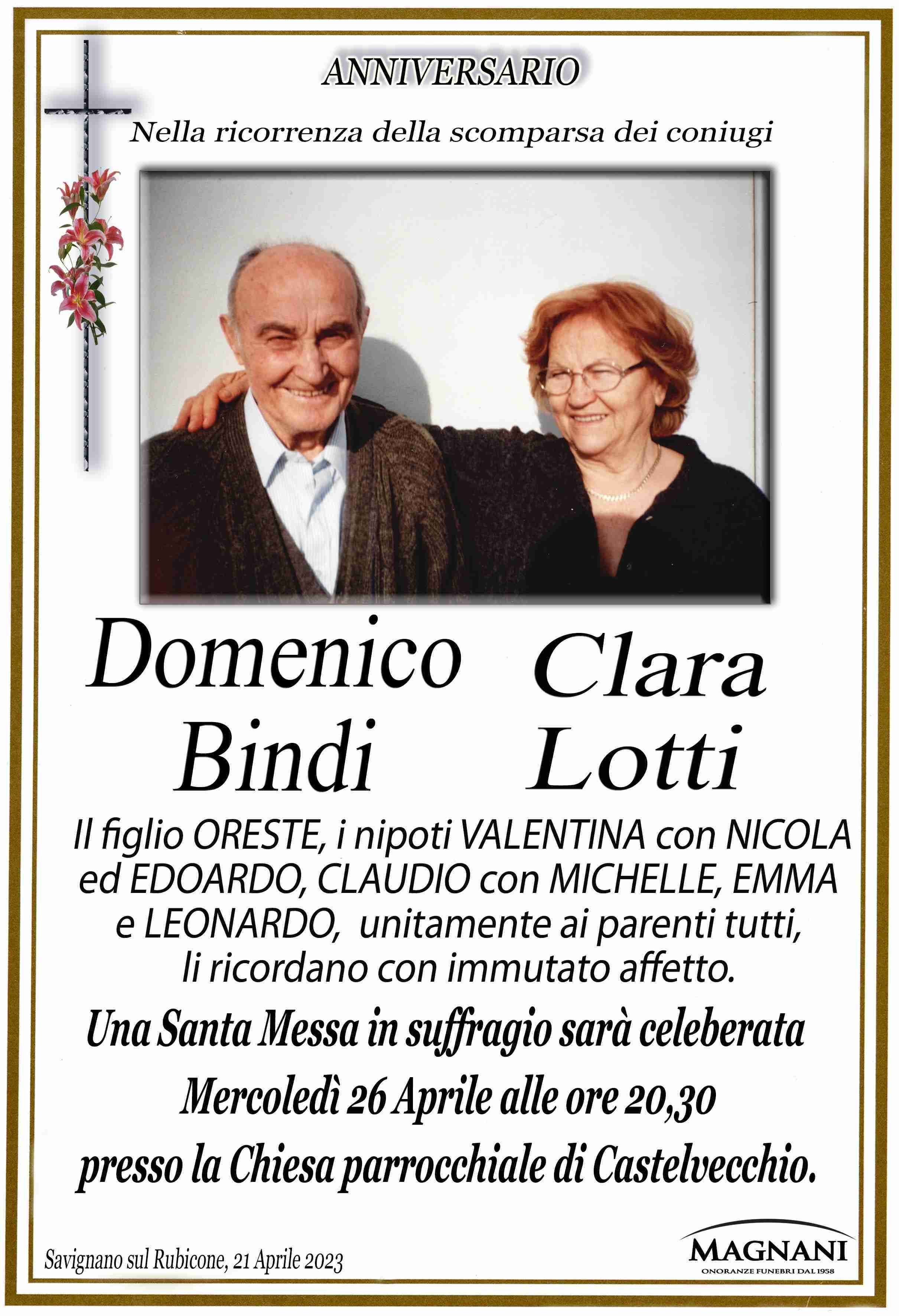 Domenico Bindi e Clara Lotti