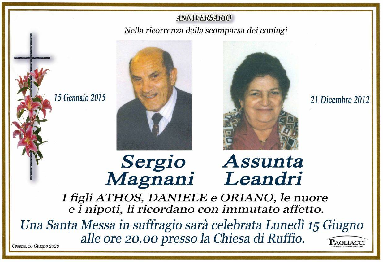 Coniugi Sergio Magnani e Assunta Leandri