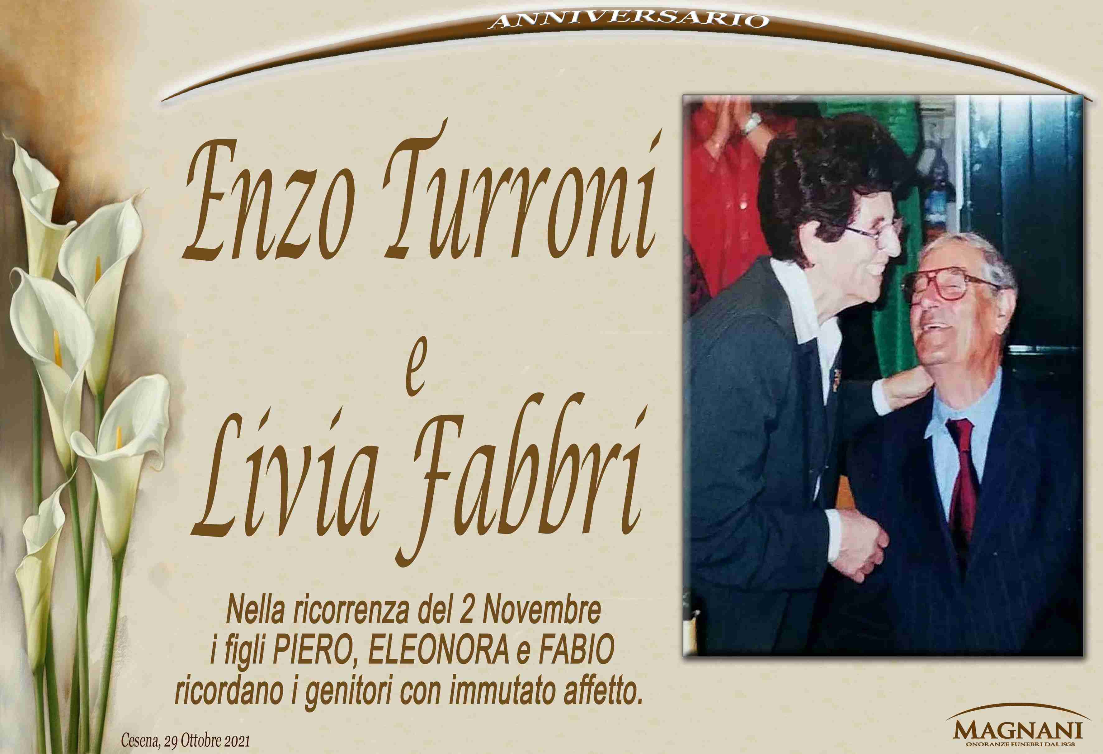Coniugi Enzo Turroni e Livia Fabbri