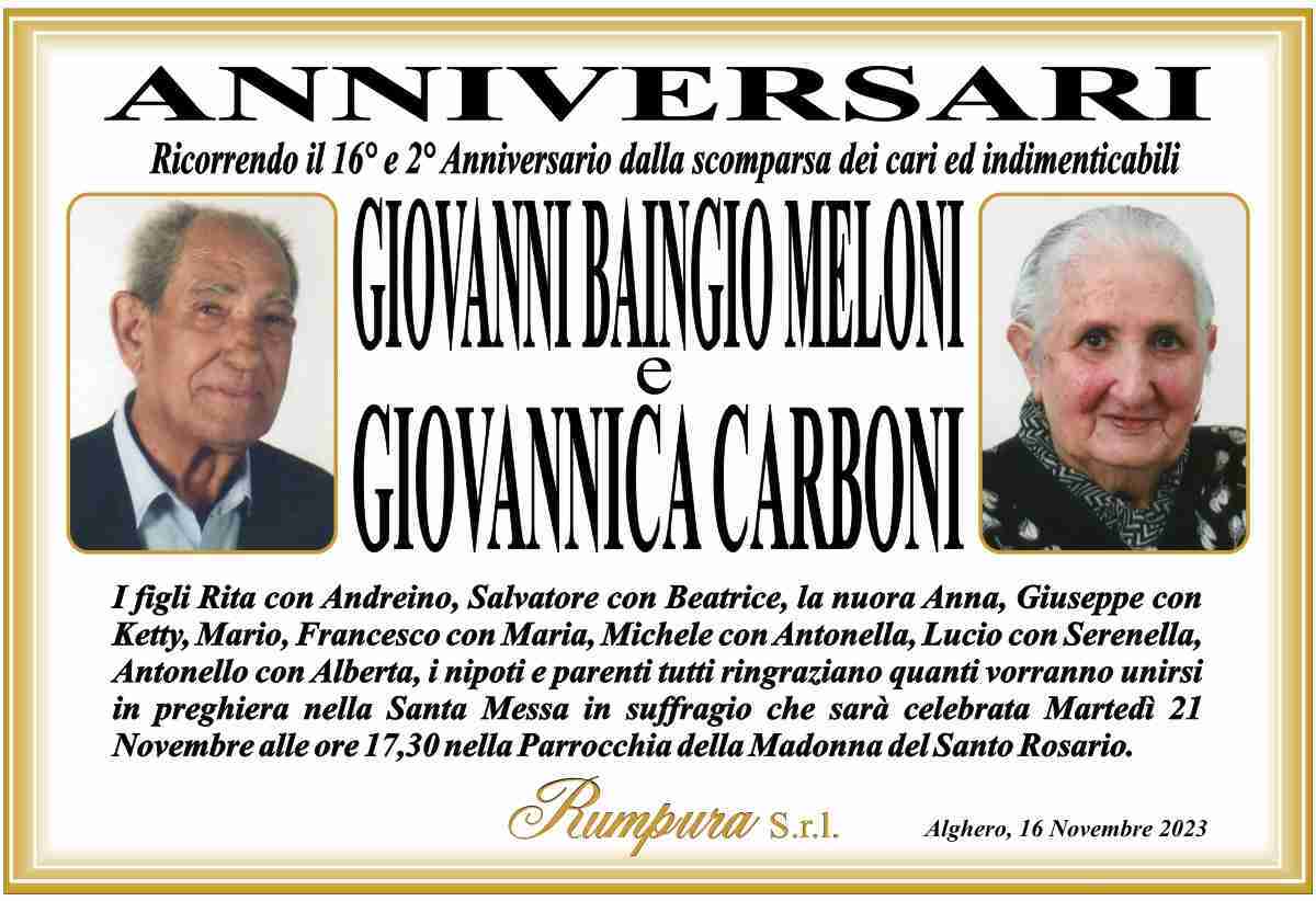 Giovanni Baingio Meloni e Giovannica Carboni