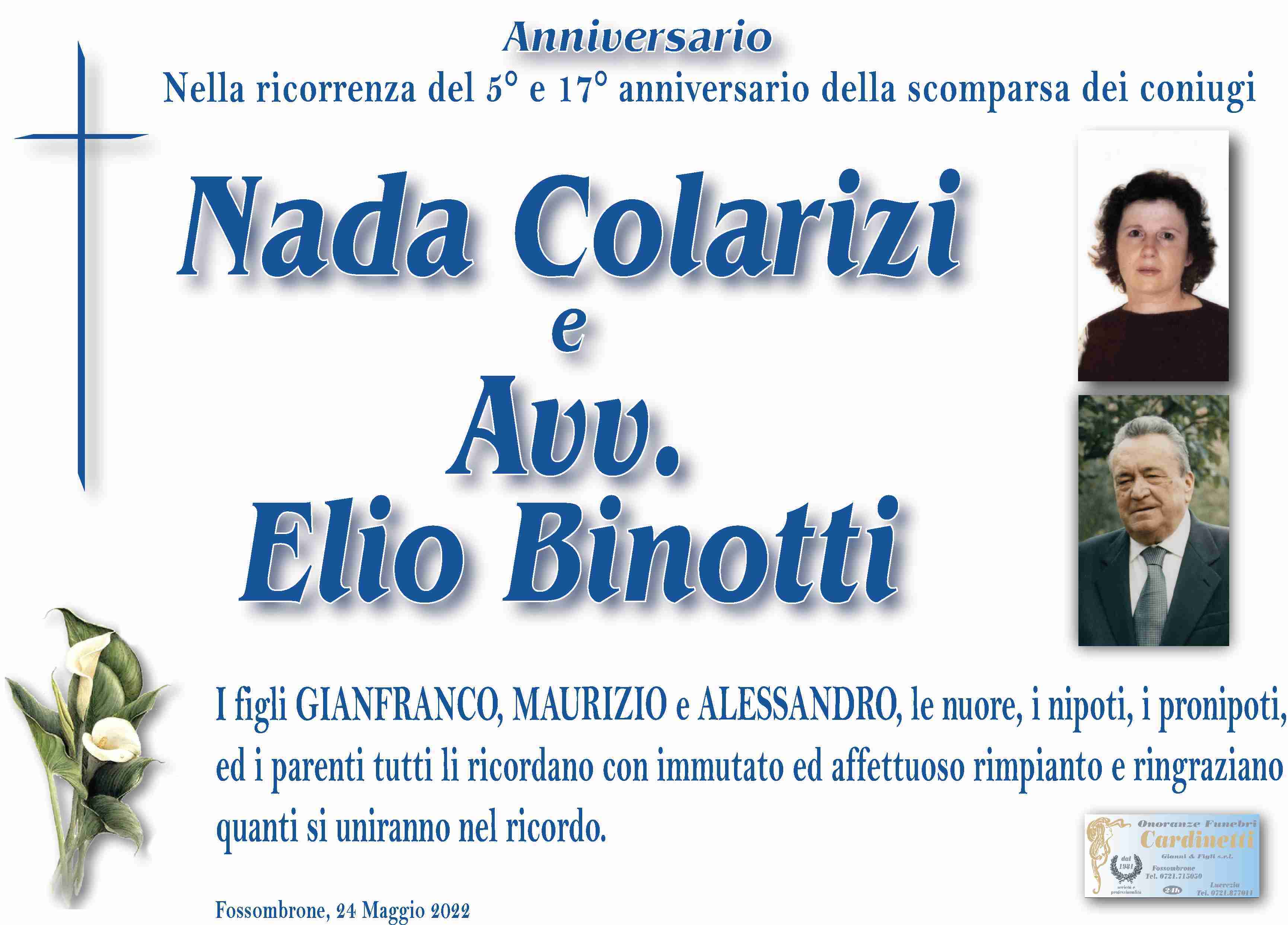 Nada Colarizi e Elio Binotti