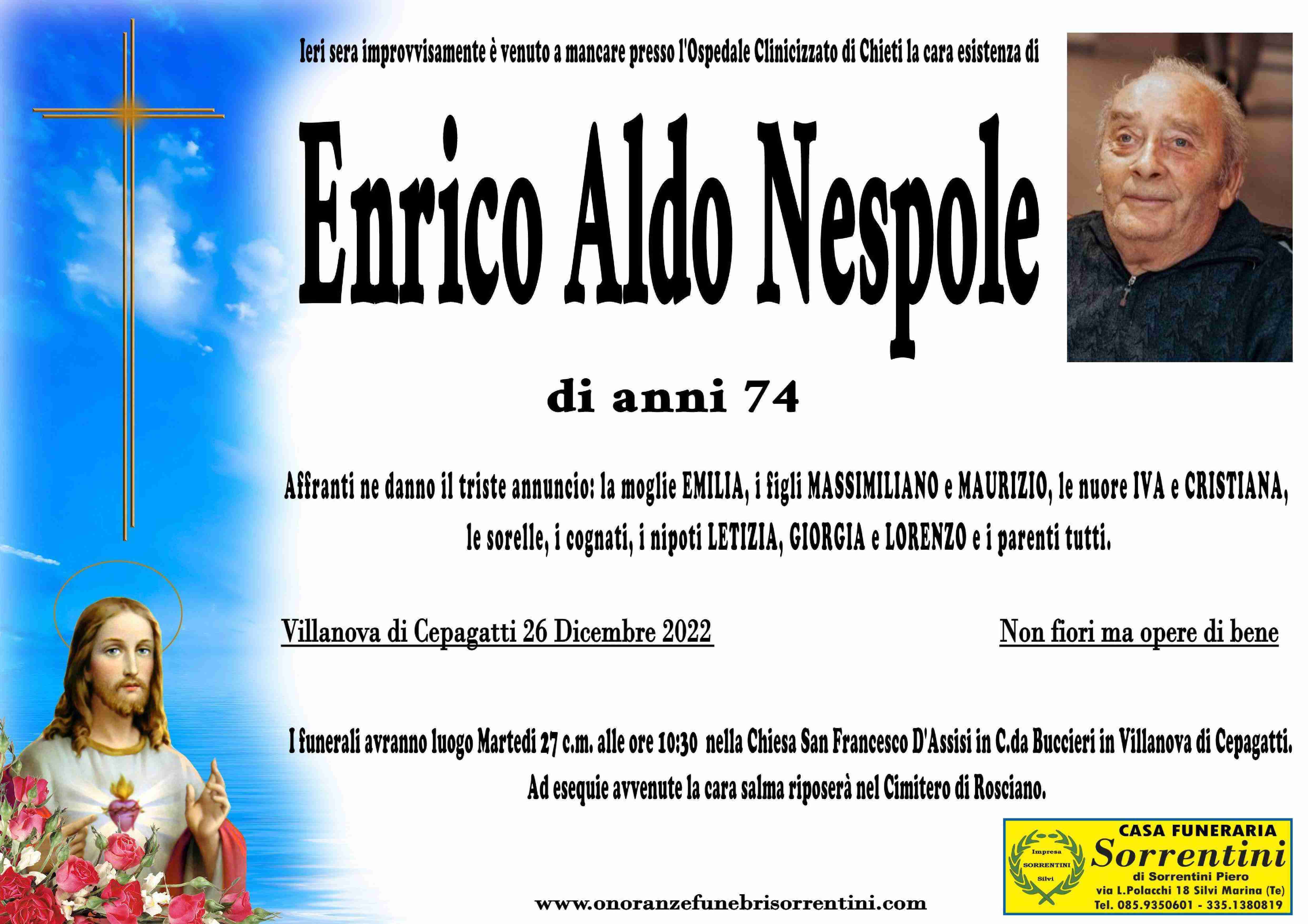 Funerali e annunci funebri a Cepagatti Enrico Aldo Nespole Funer24