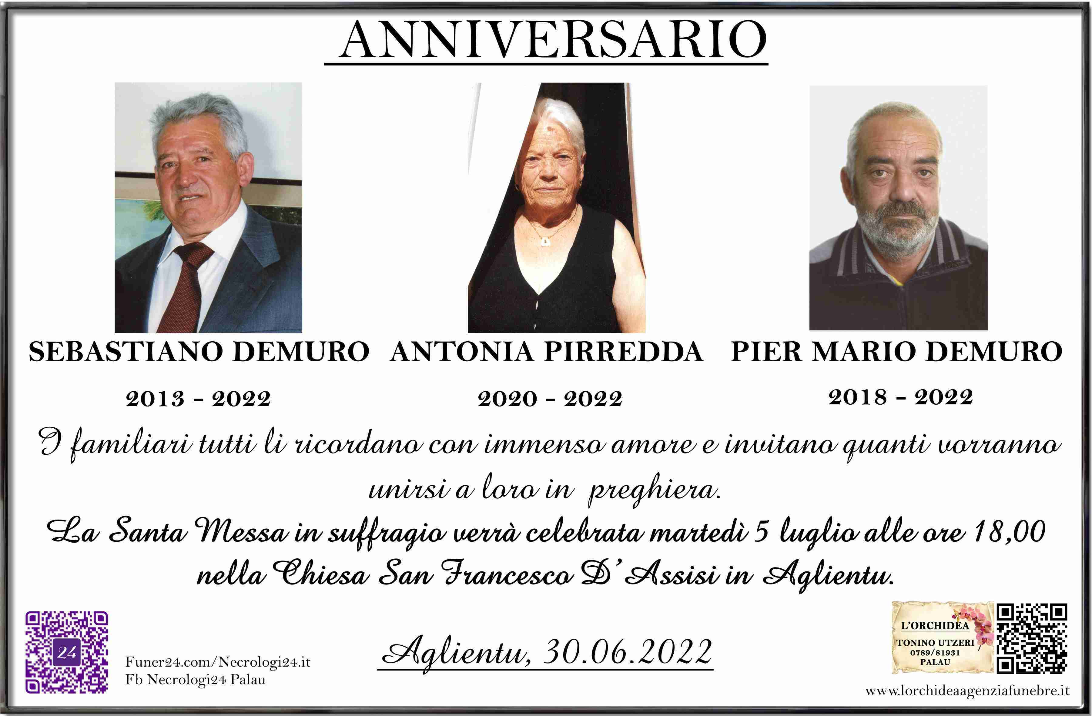 Sebastiano Demuro, Antonia Pirredda e Pier Mario Demuro