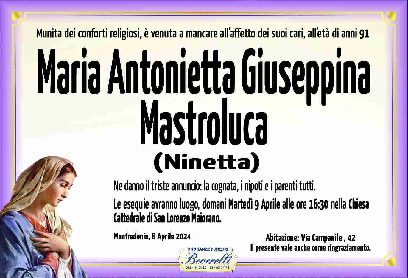 Maria Antonietta Giuseppina Mastroluca