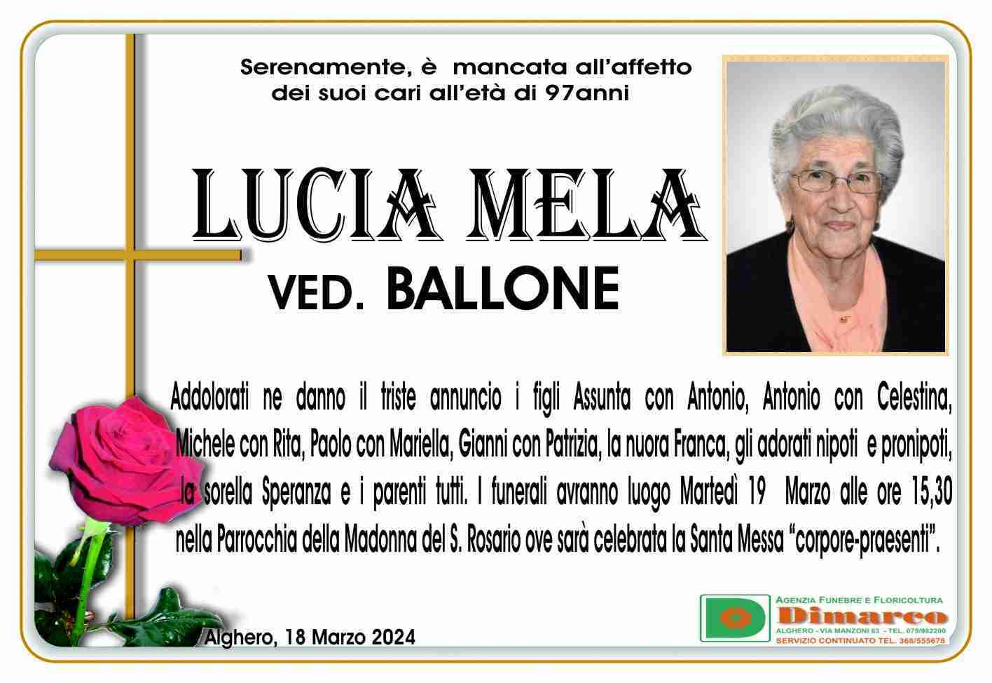 Lucia Mela ved. Ballone