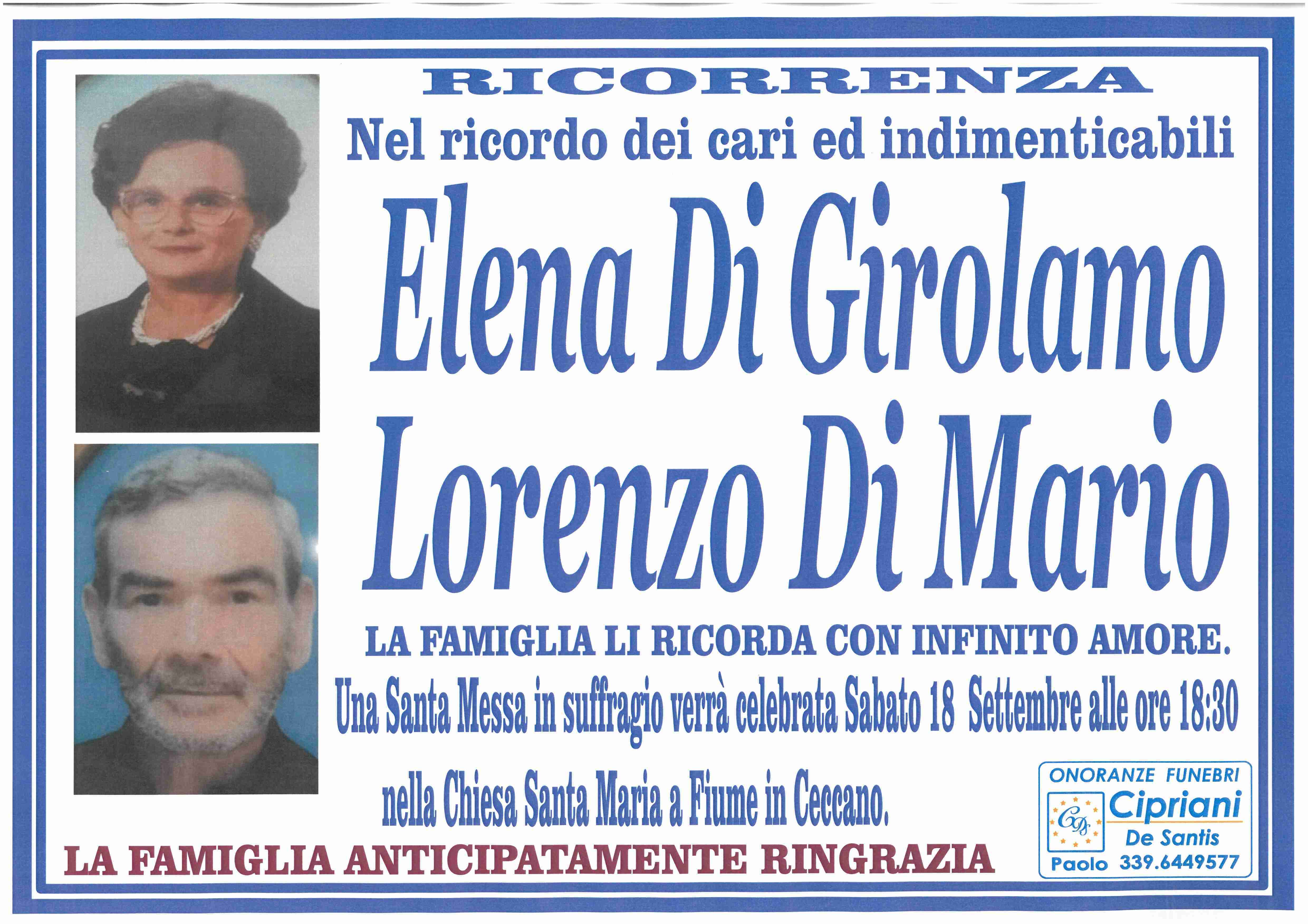 Elena Di Girolamo Lorenzo Di Mario