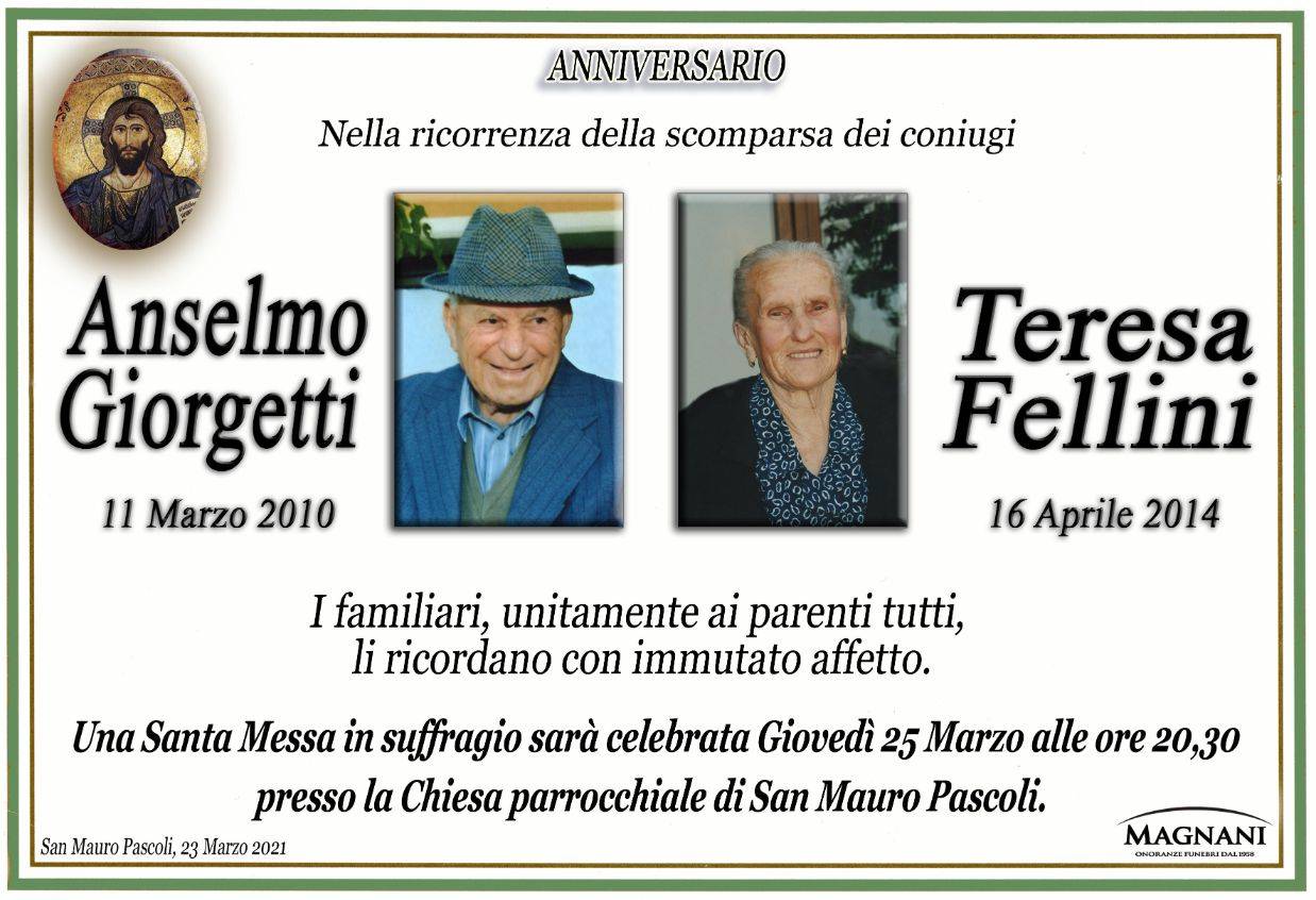 Anselmo Giorgetti e Teresa Fellini