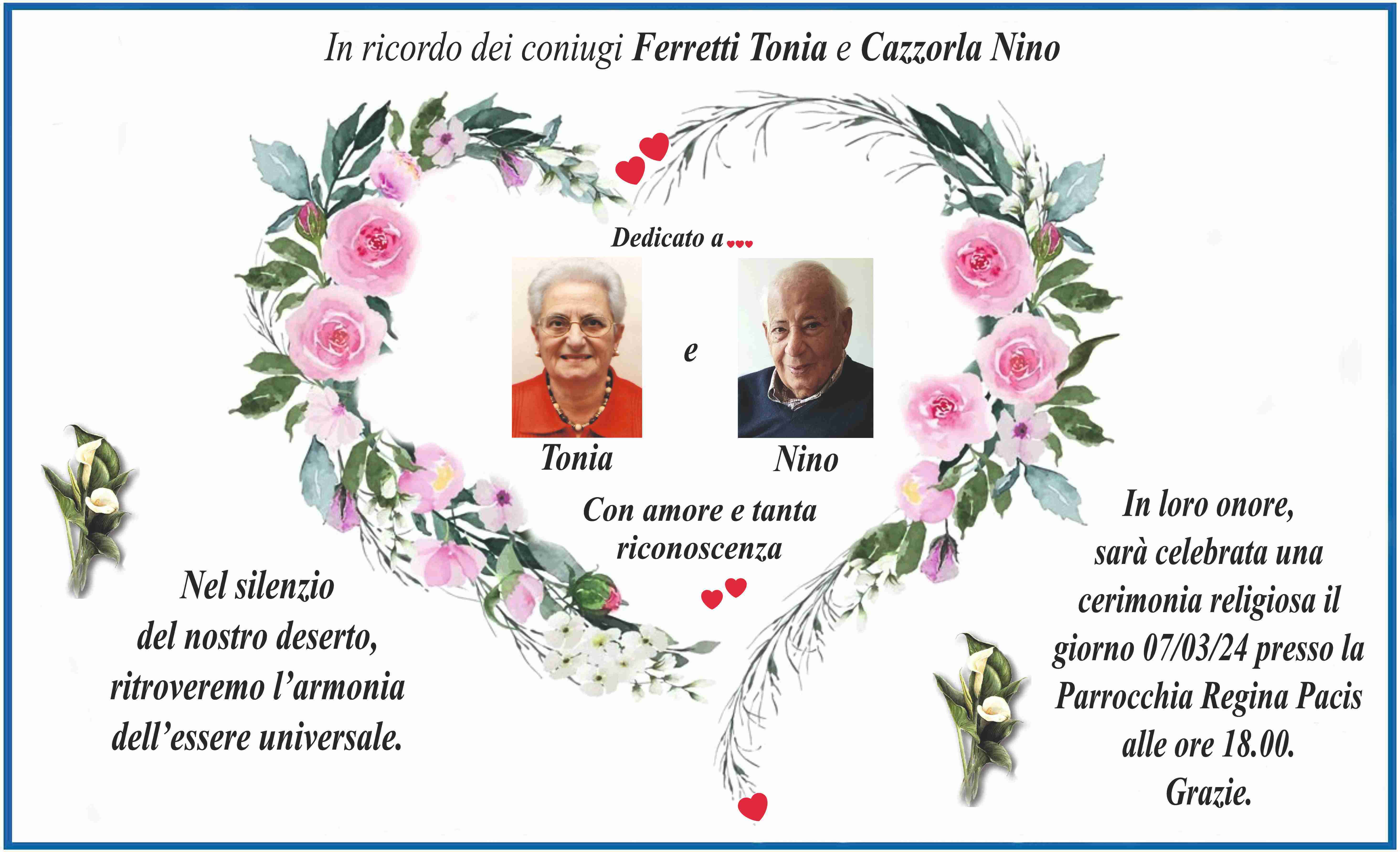 Leonardo Cazzorla e Antonia Ferretti