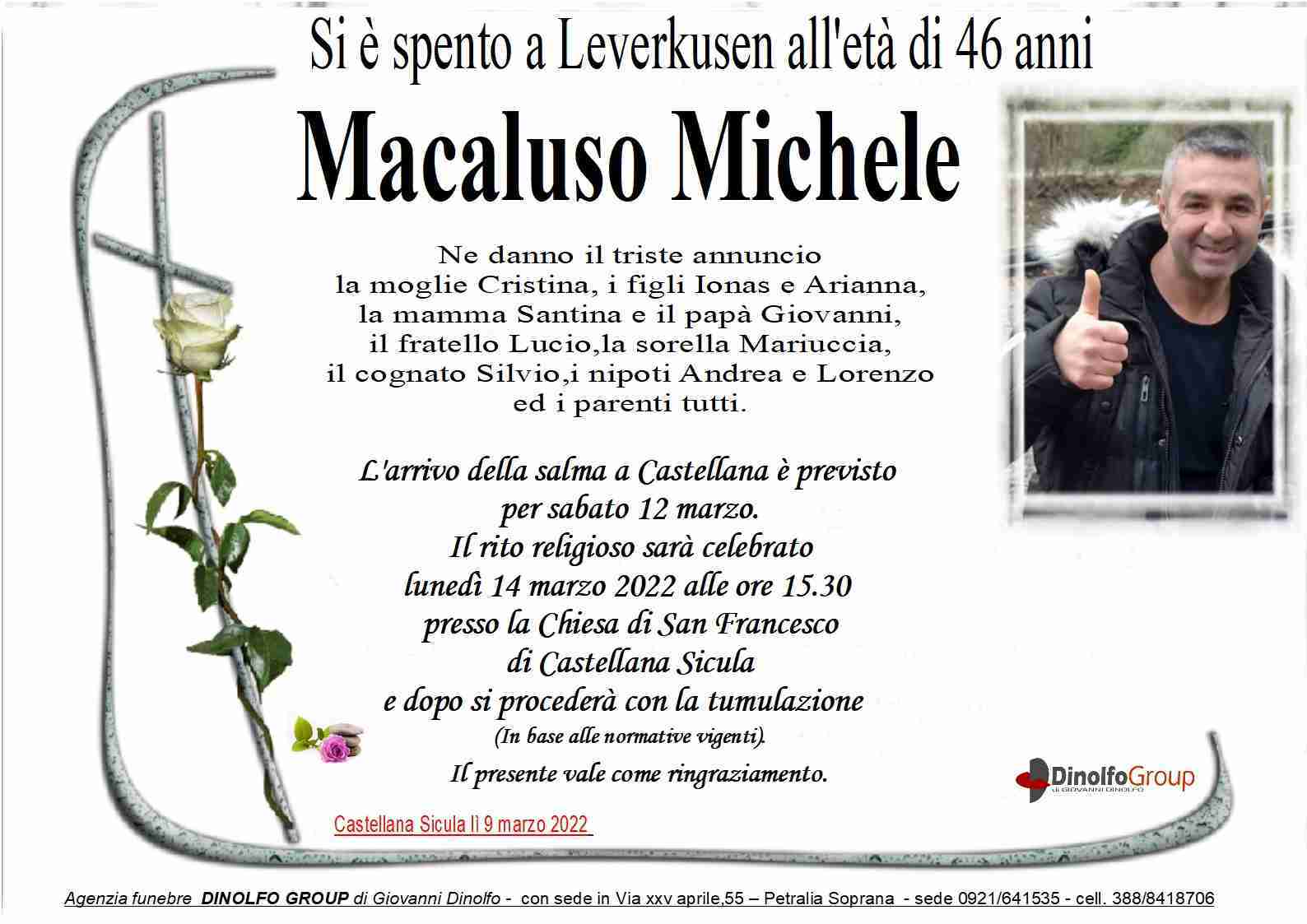 Funerali e annunci funebri a Castellana Sicula Michele Macaluso