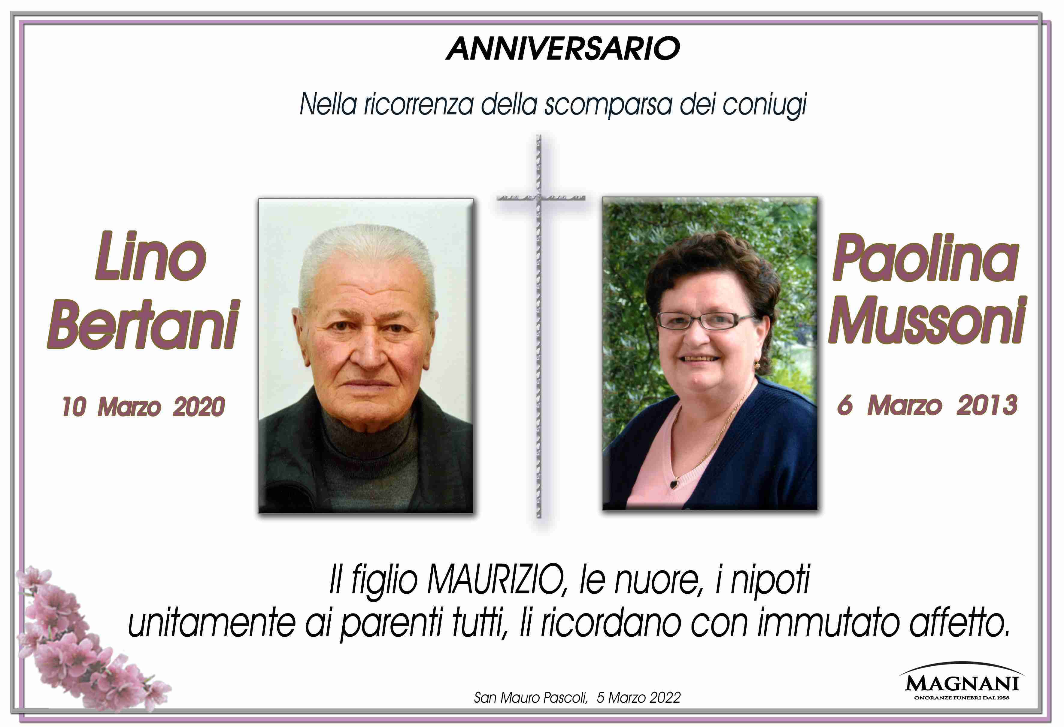 Lino Bertani e Paolina Mussoni