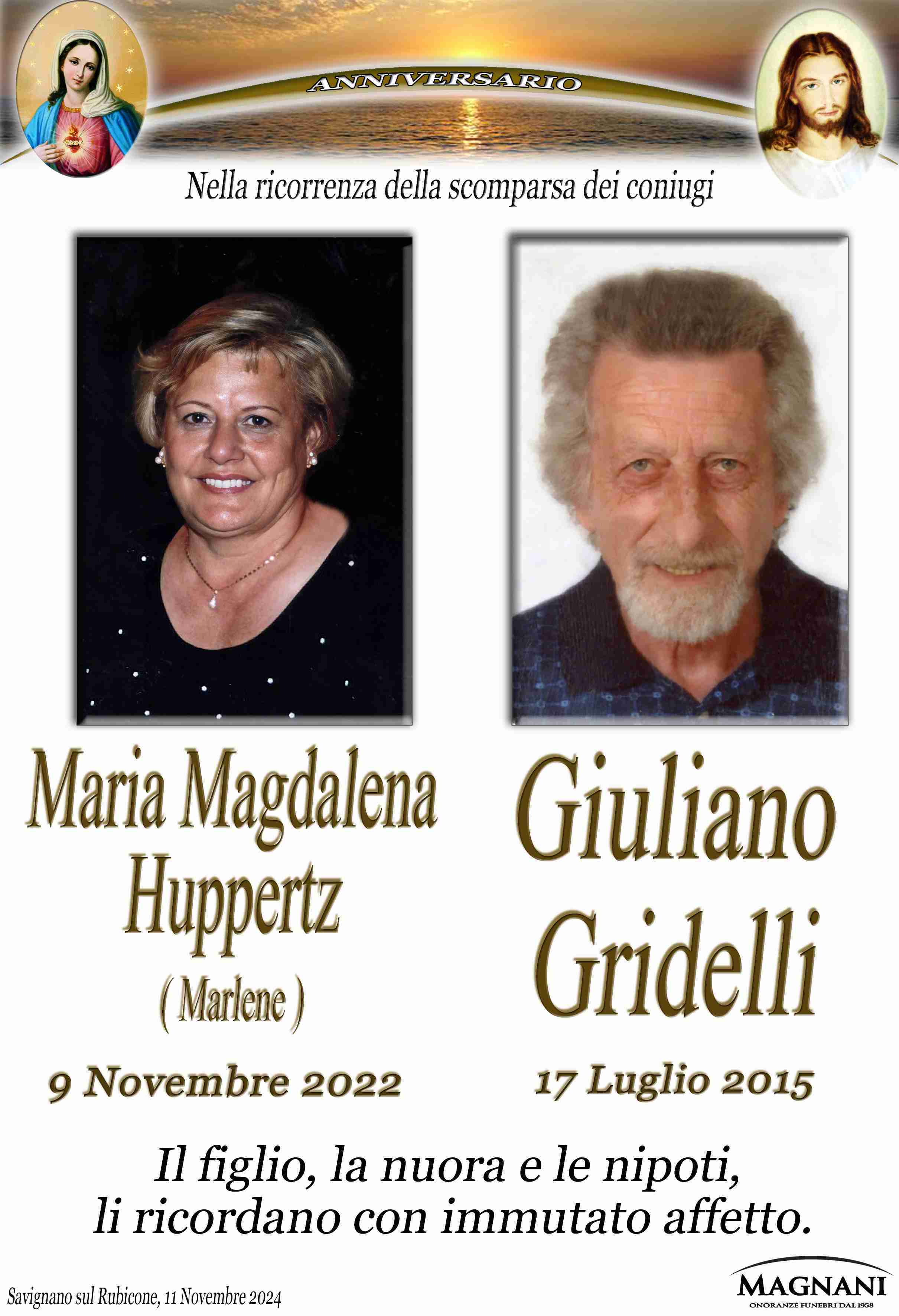 Coniugi Maria Magdanela Huppertz e Giuliano Gridelli