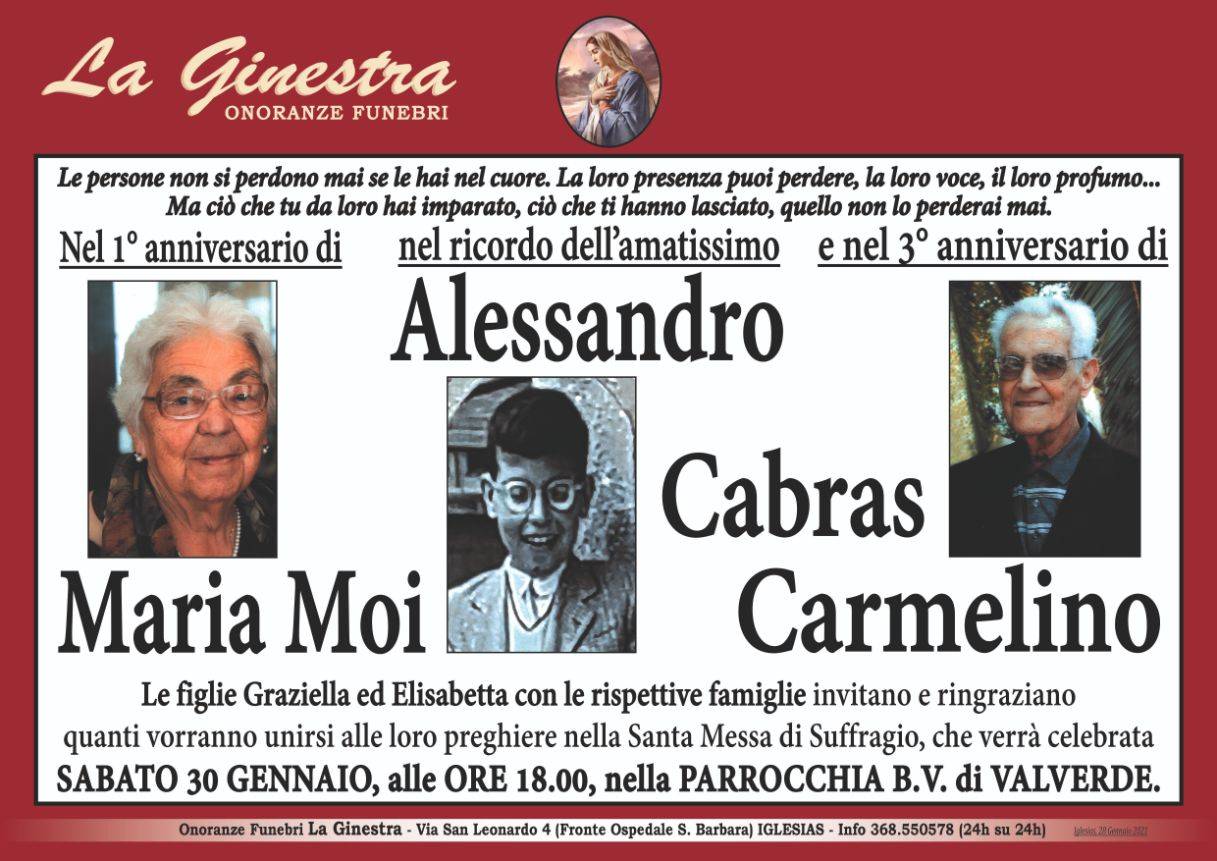 Maria Moi, Alessandro e Carmelino Cabras