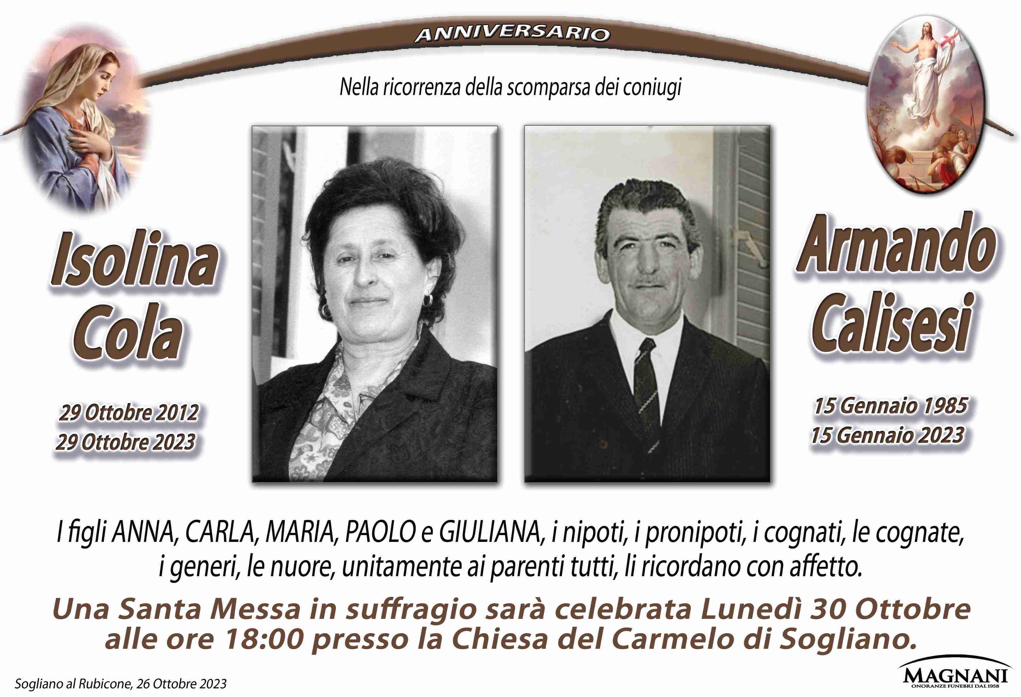 Isolina Cola e Armando Calisesi