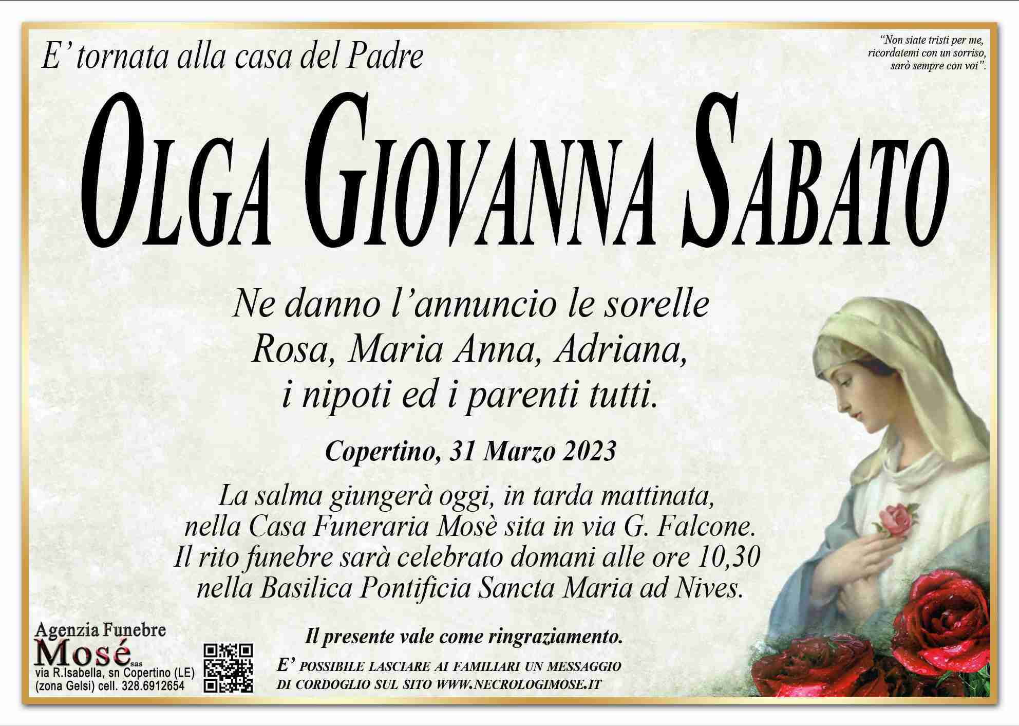 Sabato Olga Giovanna