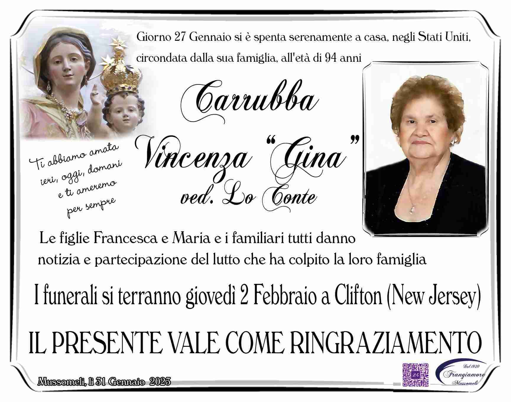 Vincenza "Gina" Carrubba ved. Lo Conte