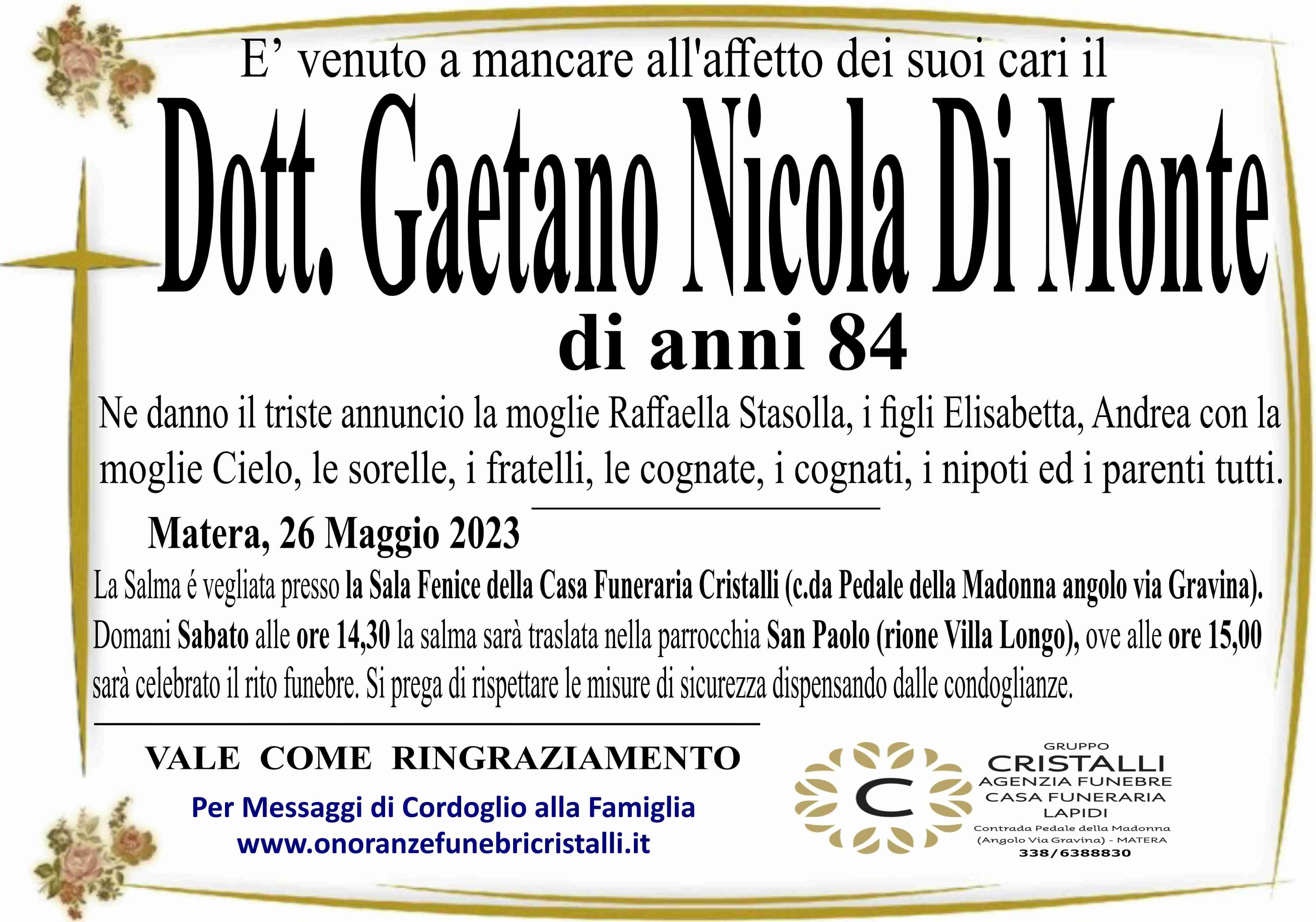 Dott. Gaetano Nicola Di Monte