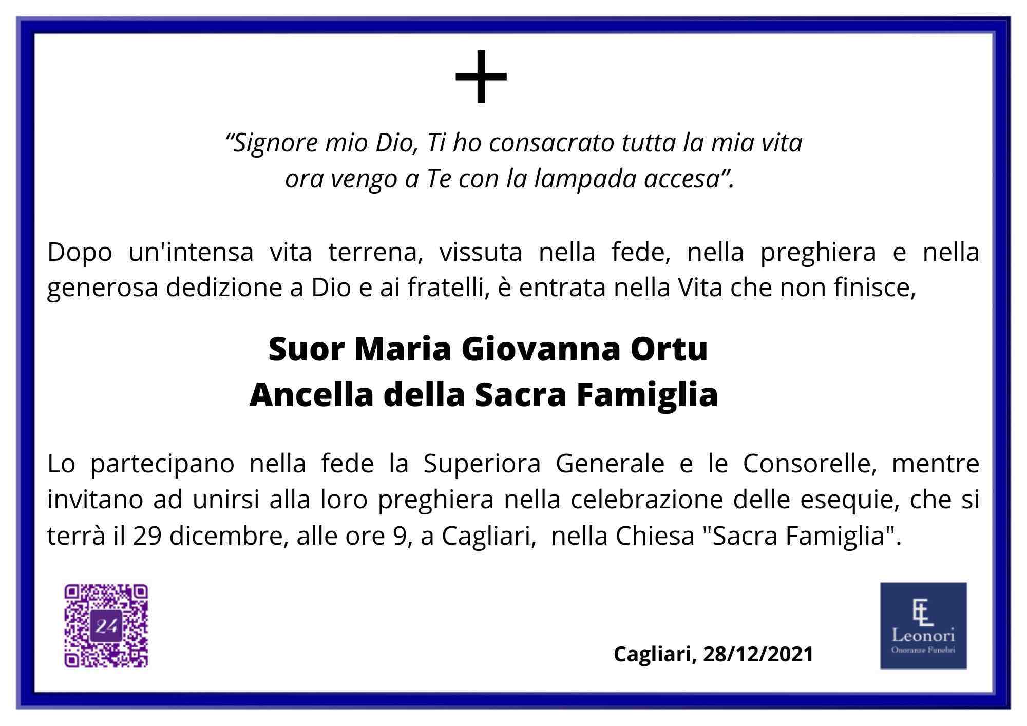 Suor Maria Giovanna Ortu