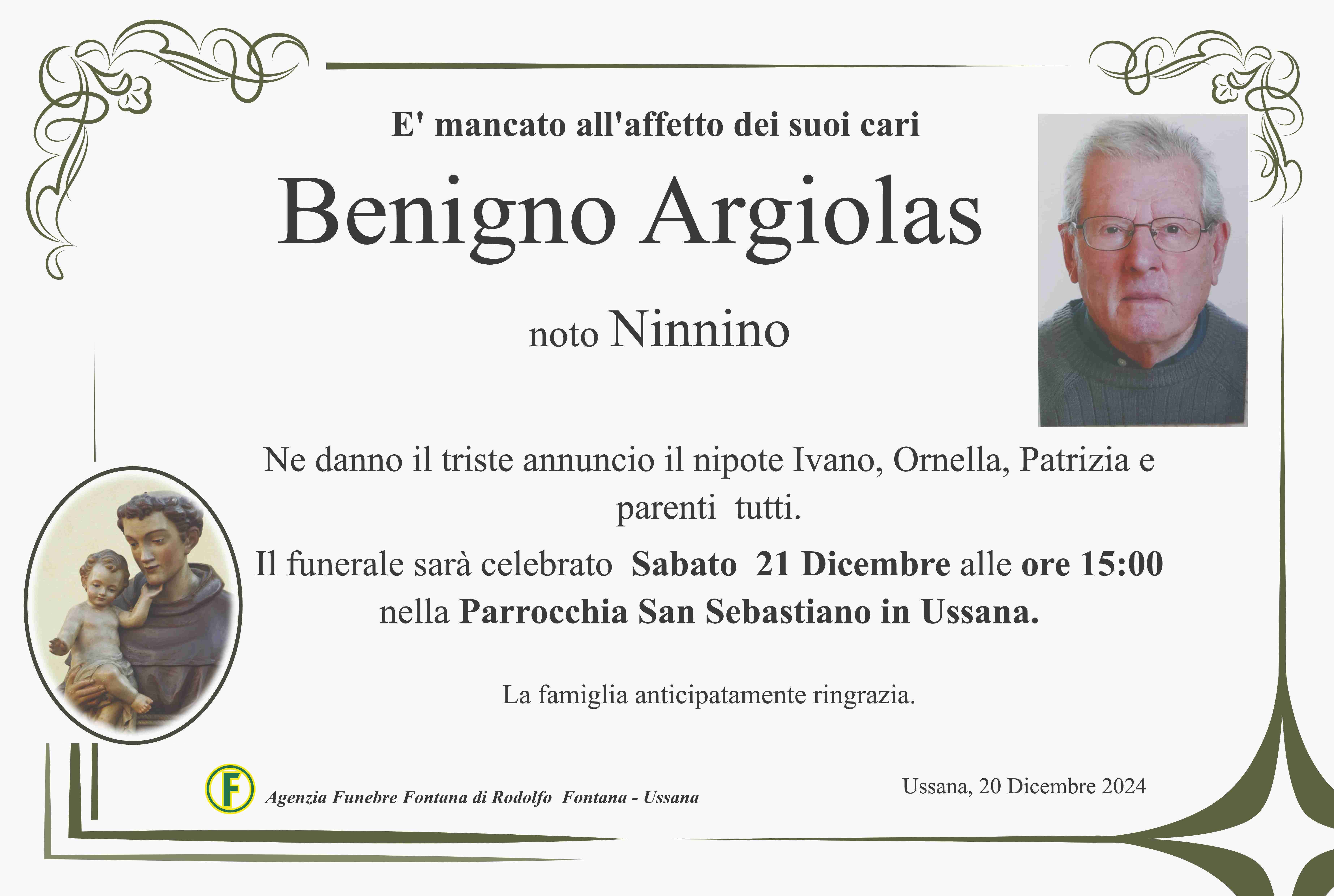 Benigno Argiolas noto Ninnino