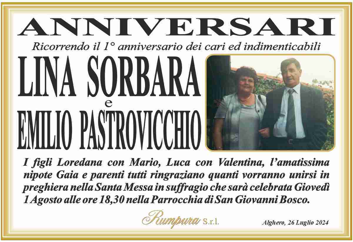 Lina Sorbara e Emilio Pastrovicchio