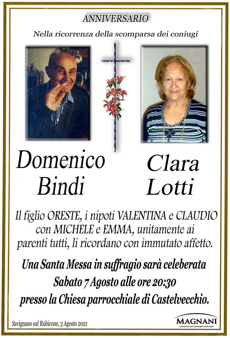 Domenico Bindi e Clara Lotti