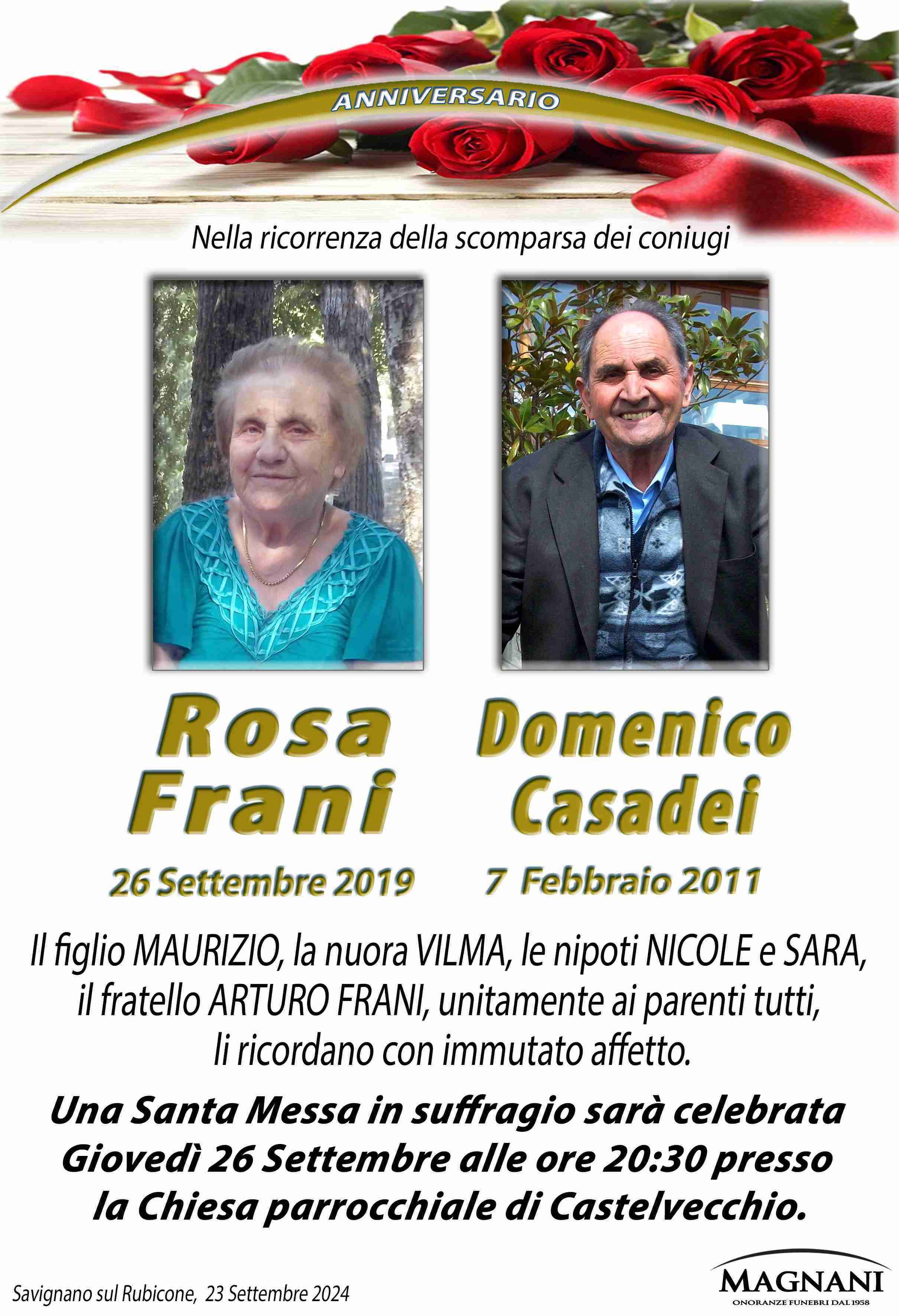 Rosa Frani e Domenico Casadei