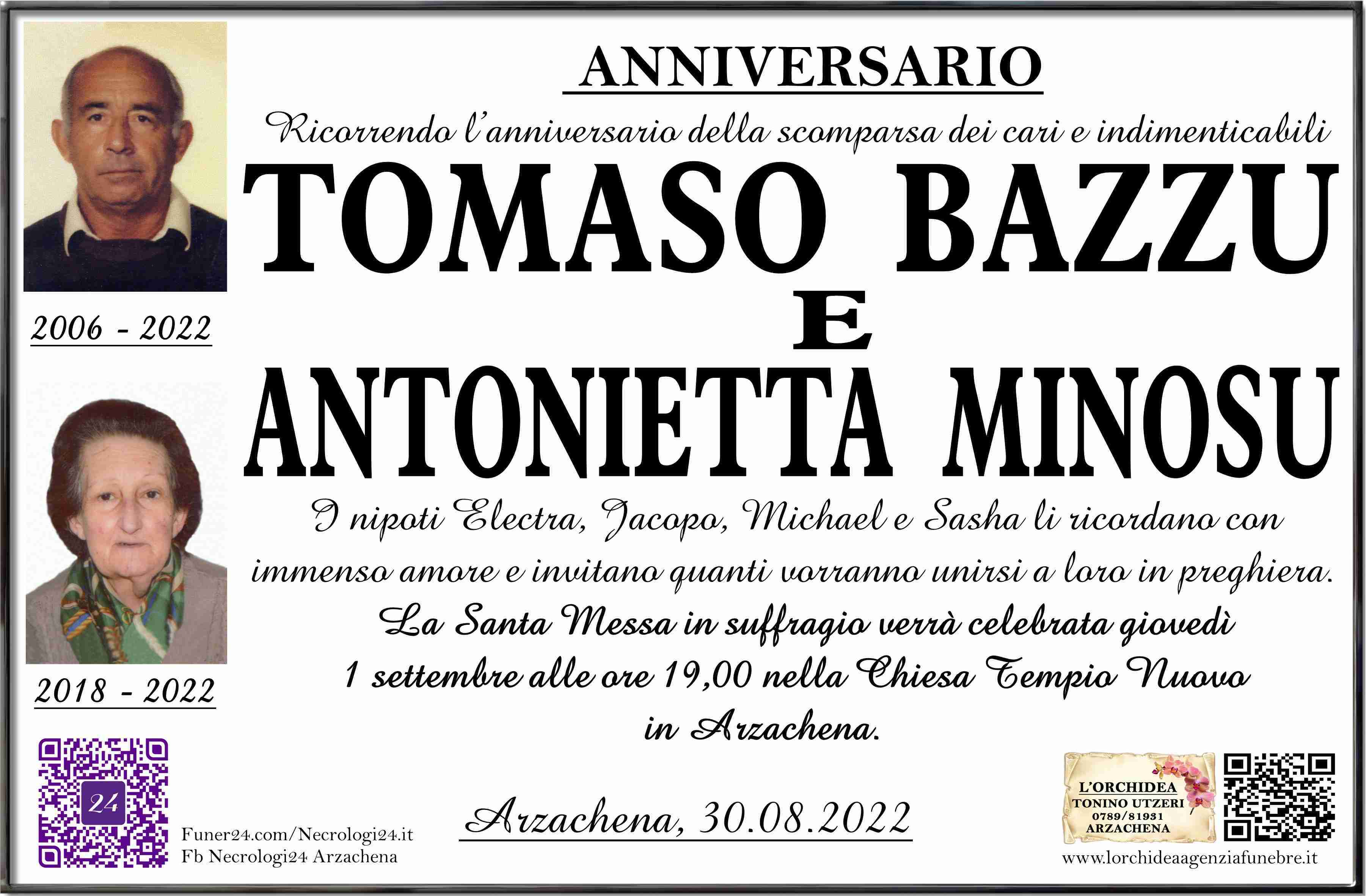 Tomaso Bazzu e Antonietta Minosu