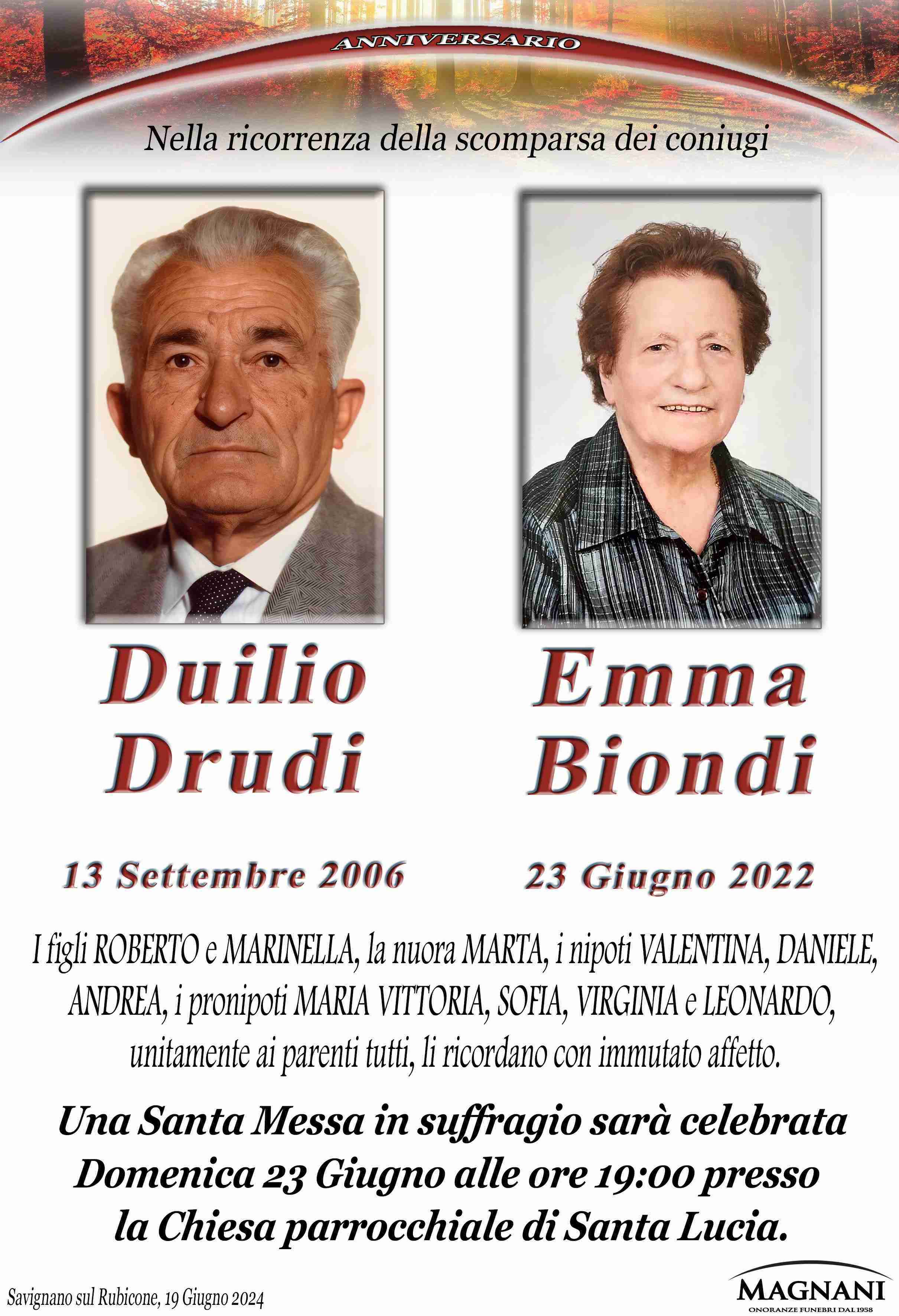 Duilio Drudi ed Emma Biondi