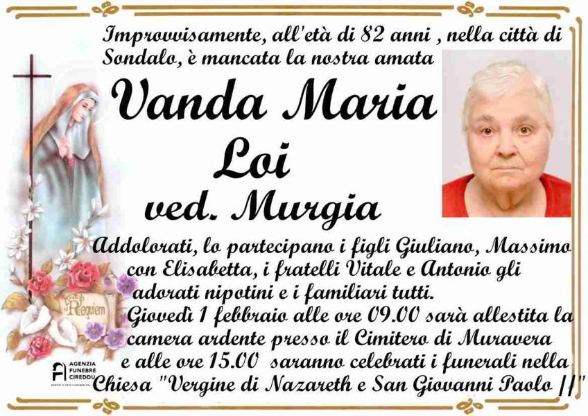 Funerali e annunci funebri a Muravera | Vanda Maria Loi - Funer24