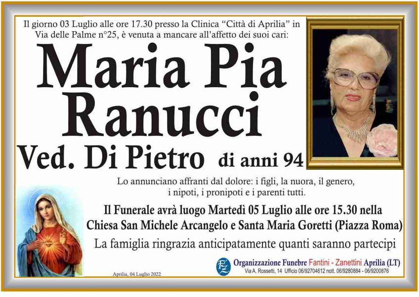 Funerali E Annunci Funebri A Aprilia | Maria Pia Ranucci - Funer24