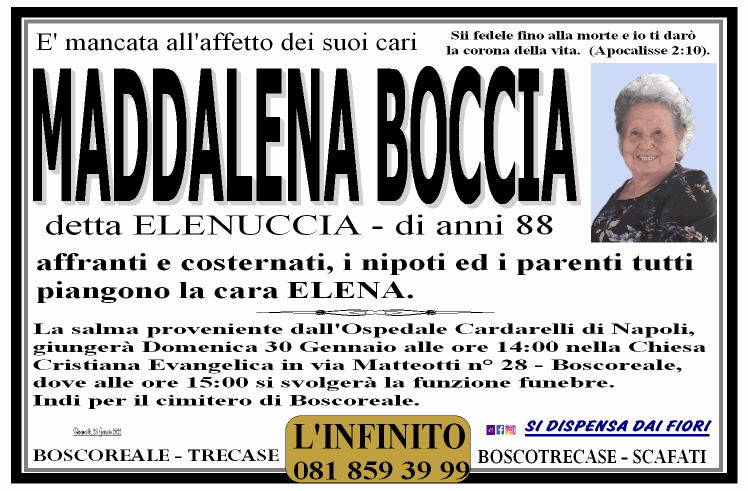 Funerali e annunci funebri a Boscoreale Maddalena Boccia Funer24