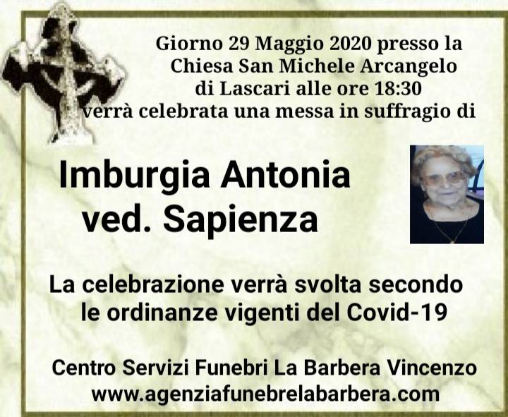 Funerali e annunci funebri a Antonia Imburgia Funer24