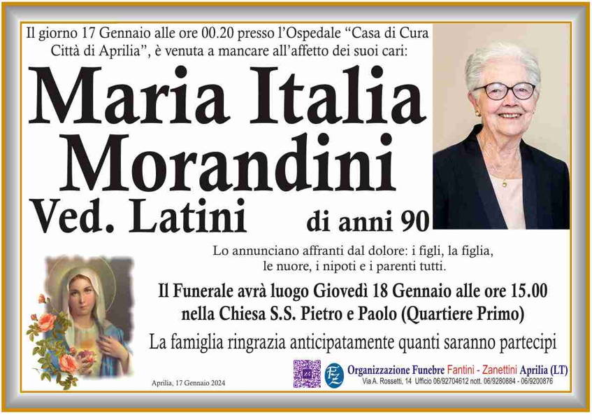 Funerali E Annunci Funebri A Aprilia | Maria Italia Morandini - Funer24